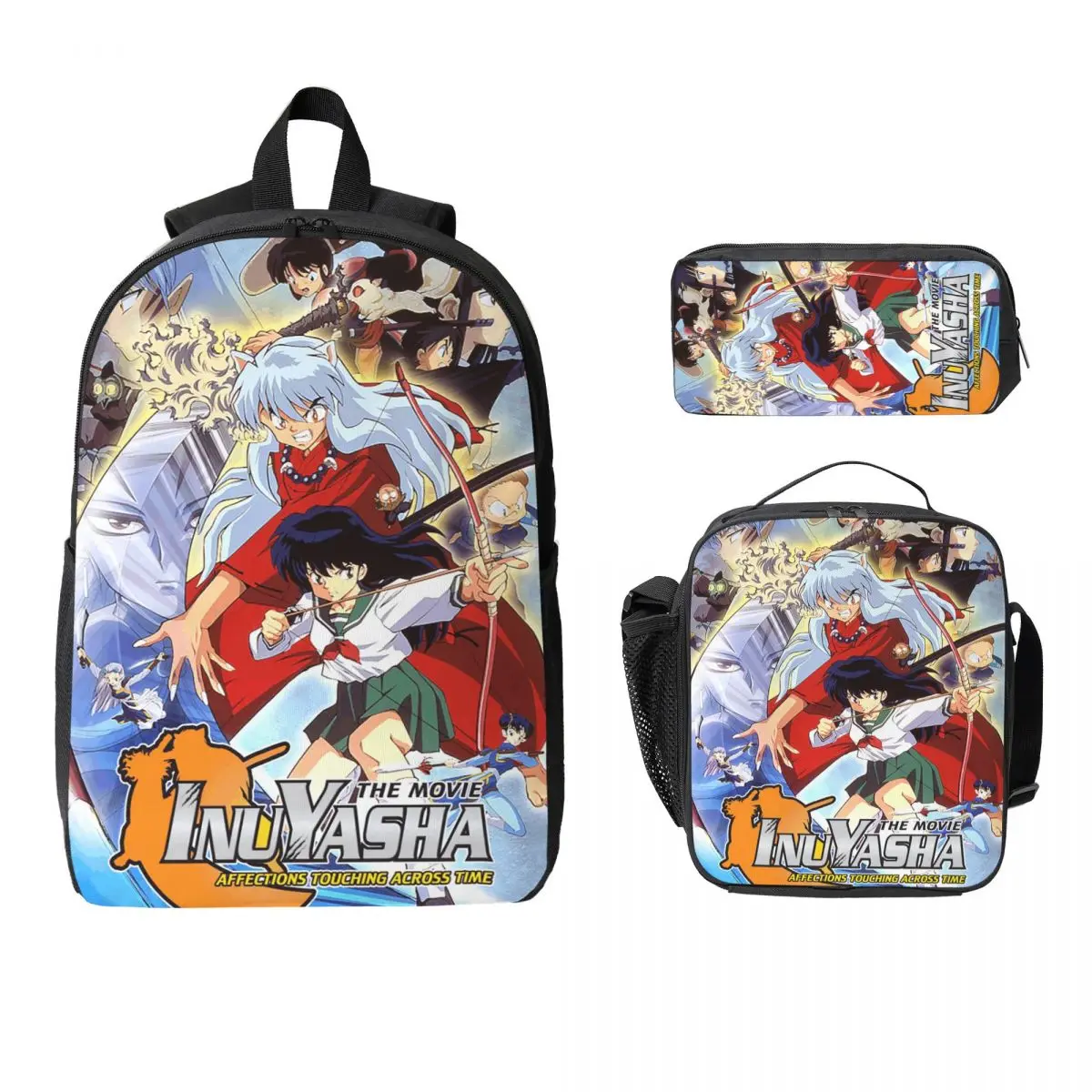 

Манга Кимоно Inuyasha Sesshomaru Рюкзак для мальчиков и девочек Сумка для книг Школьная сумка Компьютерные сумки на плечо 3 шт. Изолированная сумка для обеда Пенал