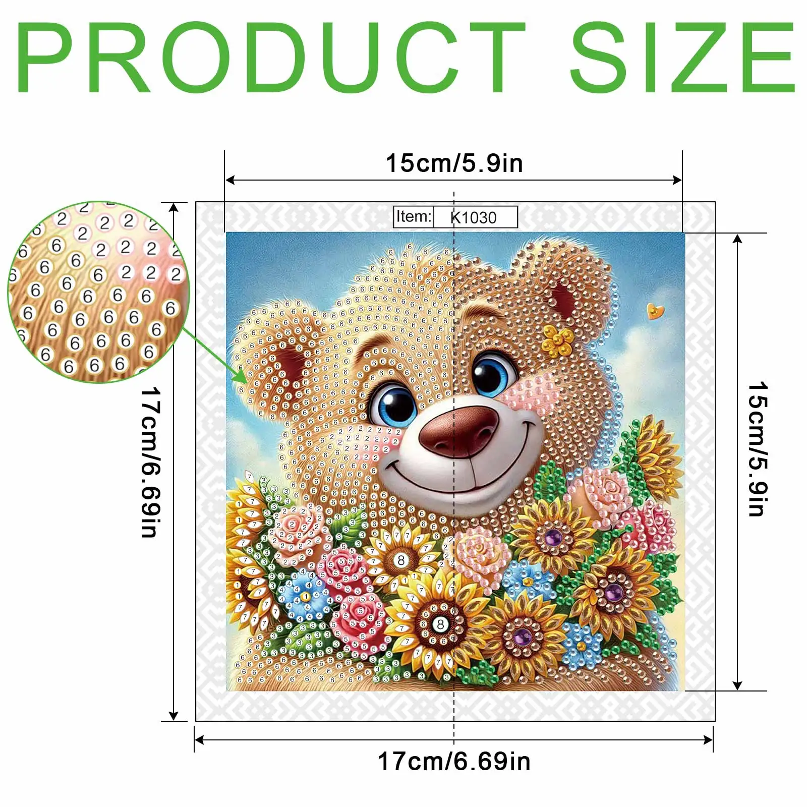 Bear Special Shape Diamond Art Painting Kit for Adult Beginner,Crystal Diamond Special Shape Kit for Home Wall Decoration Gift