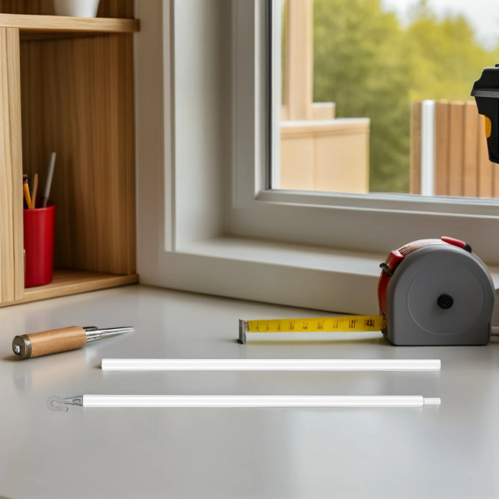 

4Sets Vertical Blind Wand Replacement 24 Inch Plastic Curtain Tilt Rod Blind Opener Rod Window Accessories Window Accessories