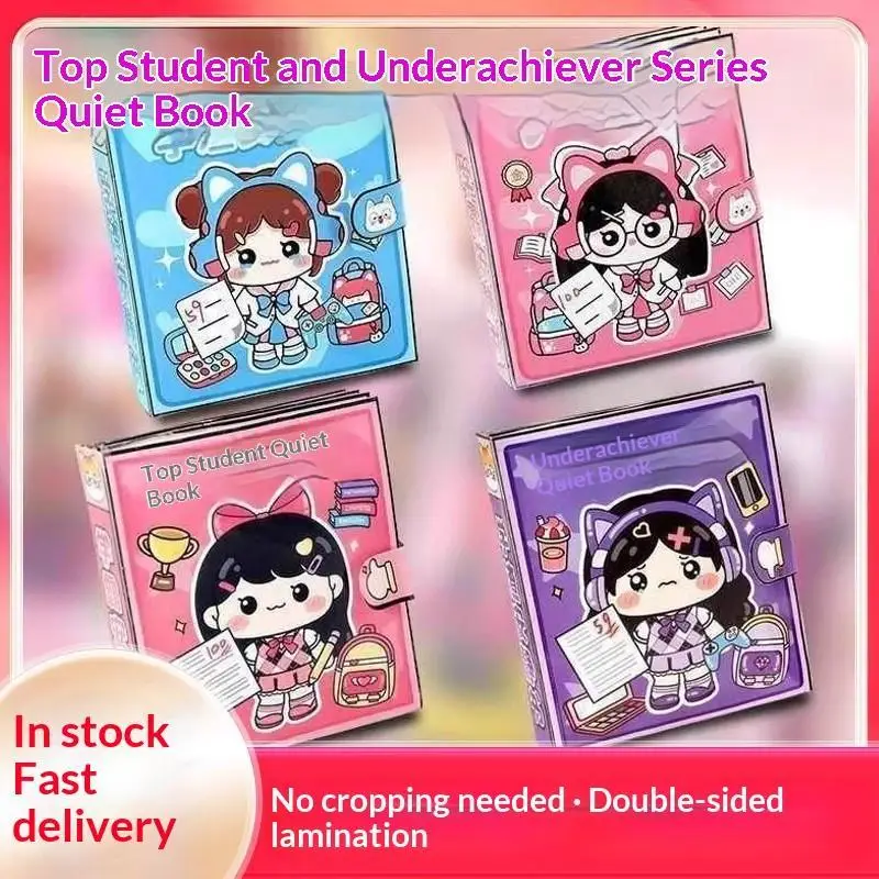 New New School Theme Quiet Book Waterproof Reusable No Cut Design Free Tool Kit For Kids DIY Play At Home
