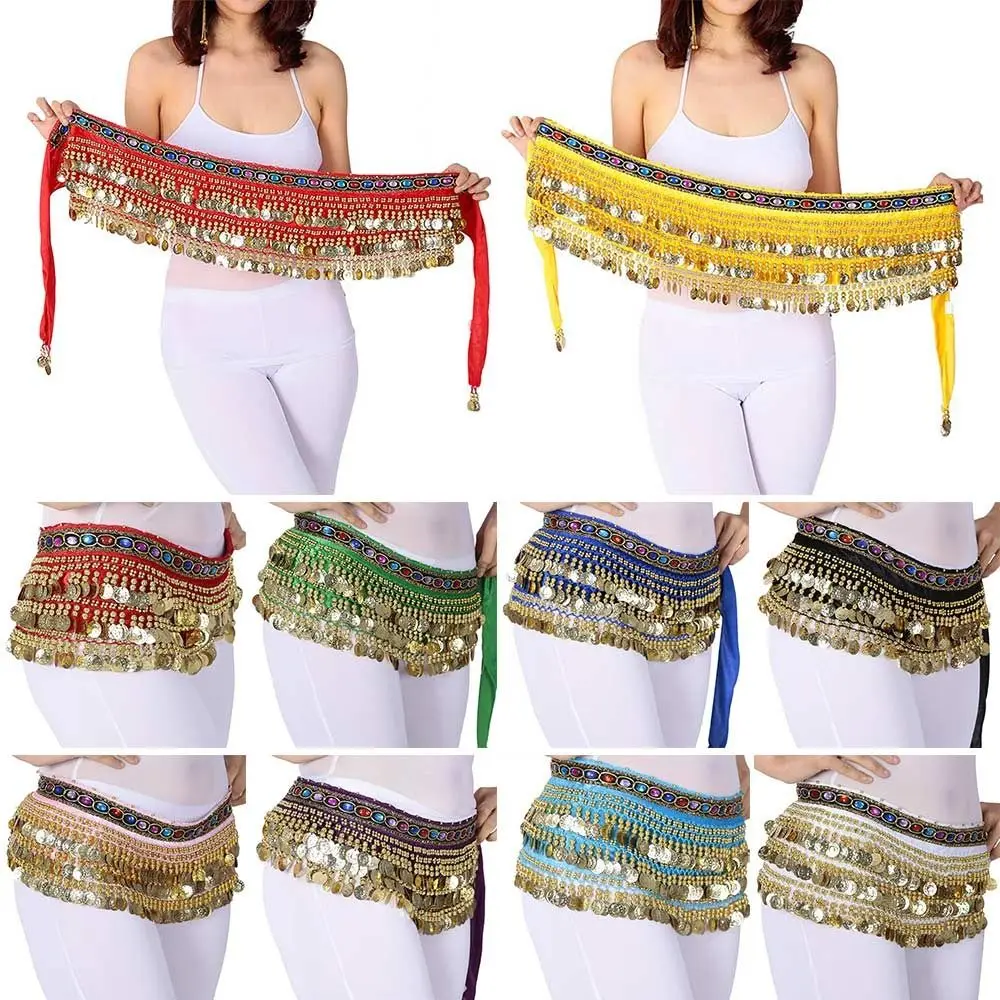 

Блестящий пояс для танца с пайетками и стразами, с бахромой, для танцевальных костюмов в стиле Таиланд/Индия/Арабские страны, для женщин.
