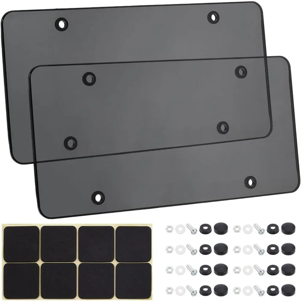 

2 шт. Защитные накладки на номерные знаки 12.2x6.1 дюйма, прочные, черные, УФ-стойкие, с защитой от царапин, для внедорожников и грузовиков, на Хэллоуин