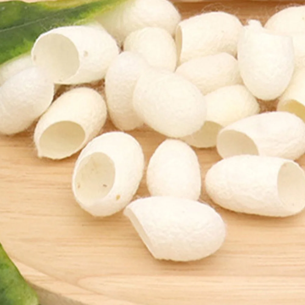 20pcs Cot Natural Silkworm Balls For Face Cleaning Silkworm Balls Facial Cleansers Exfoliating Beige Gentle Skincare