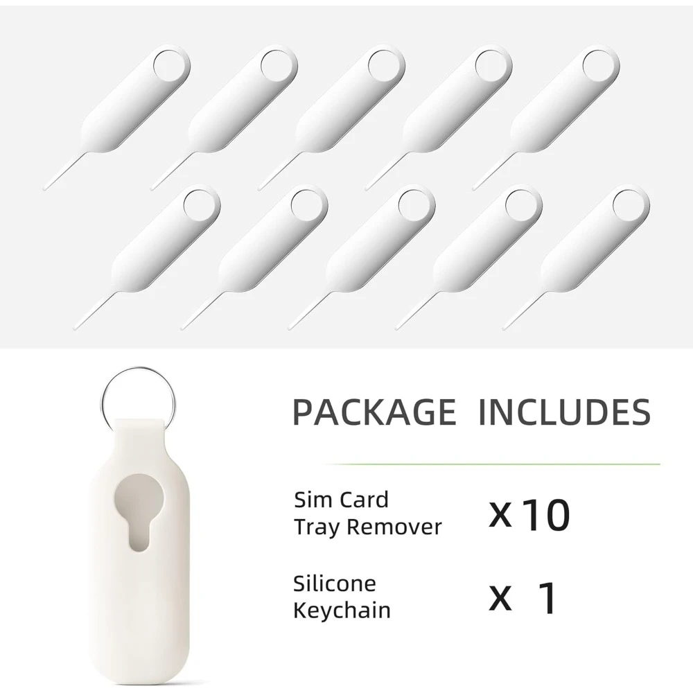 10er-Pack Auswerferstift für SIM-Fachs. Entfernungswerkzeug. Nadelschneider – SIM-Fach-Auswerferschutz, abnehmbarer Schlüsselanhänger