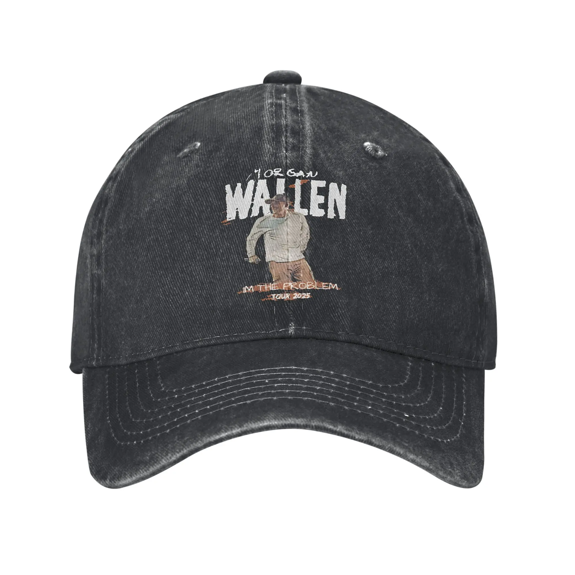 

Morgan Wallen 2025 Tour I'm The Problem Unisex Baseball Cap Country Music Distressed Denim Hat Outdoor Adjustable Fit Snapback