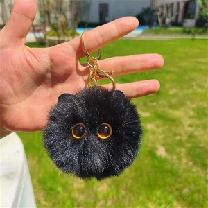 Blush Cat Ball Plush Doll, mountain and mountain, black briquettes, girl's heart keychain, school bag pendant 6 Main Sales Plush Keychain - №6