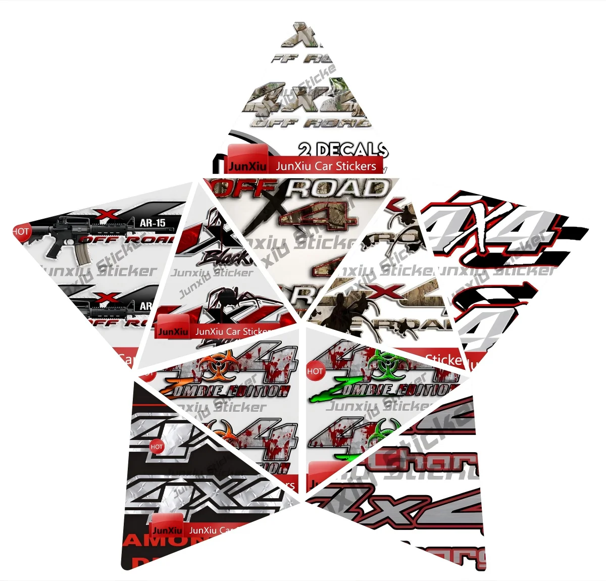 2Pcs 4x4 ZOMBIE EDITION Orange Truck Decal Blood BIOHAZARD Black Sport 4x4 Side Decals Fits 2017-2026 Trucks Decals Spider Camo
