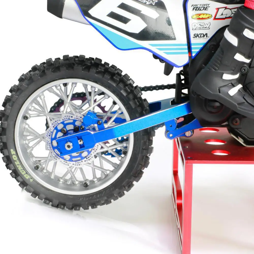 RC the adjustable chain of the rear fork and Aluminum alloy 7075 Rear swing arm of the LOSI 1/4 Promoto-MX electric motorcycle