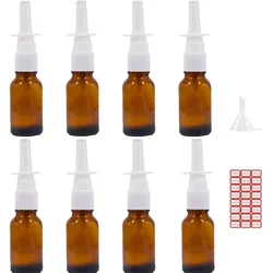 Botella de Spray Nasal ámbar de 1 piezas, pulverizador de niebla Nasal de vidrio, pulverizador de prensa, botellas vacías, atomizador de vidrio recargable, 5ml-100ml