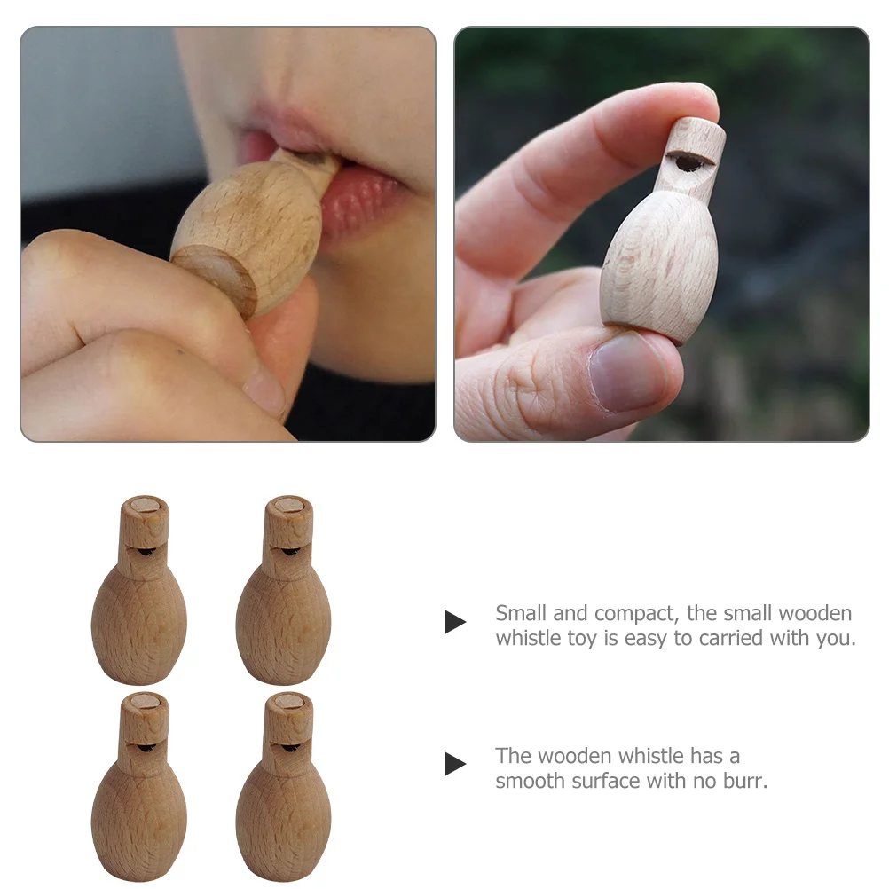 4 Stücke Unvollendete Holzpfeife DIY Kinder Musikinstrument Handwerk Malerei Tragbare Pädagogische Pfeife Musikspielzeug