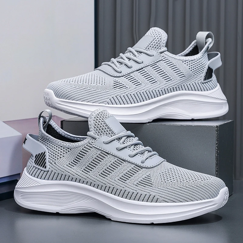 

Men's 2026 New Sports Shoes Breathable Mesh Lightweight Shock Absorption Running Shoes Large Size Trendy Casual Sneakers