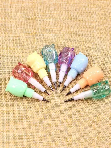 Набор из 2 шт., милый механический карандаш в виде медведя без заточки, ручка для письма для школьников, канцелярские принадлежности, подарки карандаш без заточки купить - №1