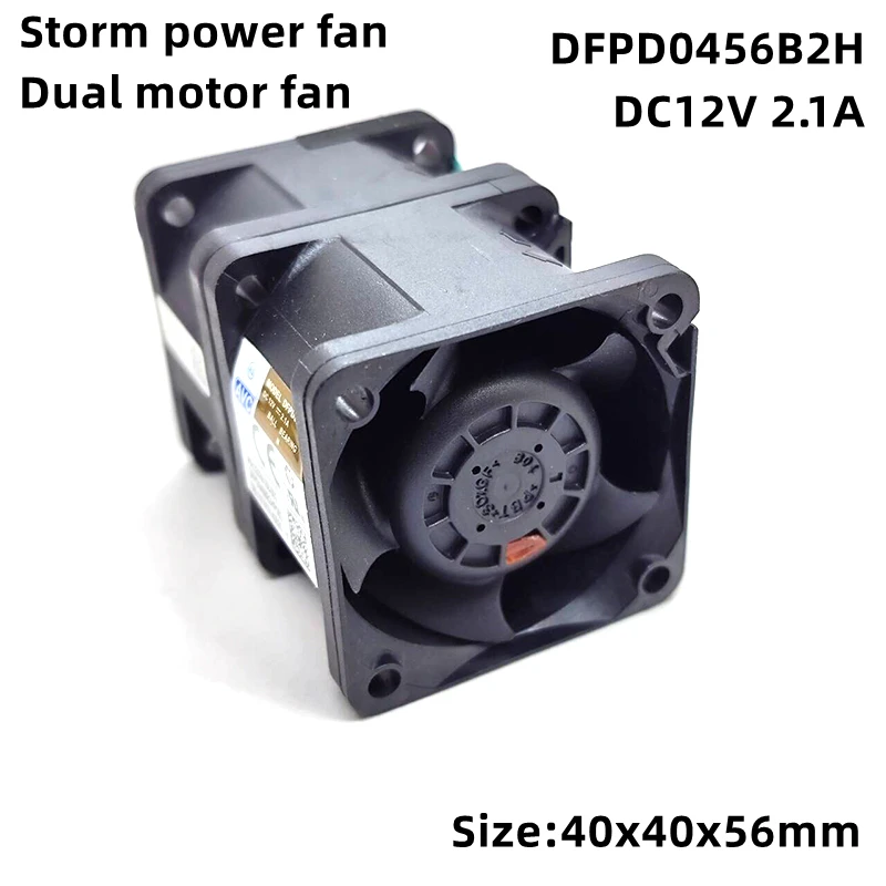 Nowy oryginalny wentylator chłodzący DFPD0456B2H 12V 2.1A 4cm 4056 do serwerów z podwójnym wentylatorem turbodoładowanym