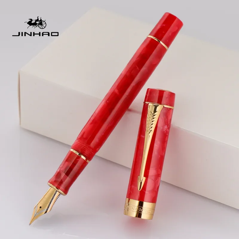 Imagem -06 - Jinhao 100 Caneta Tinteiro Centenária em Forma de Seta Clipe Dourado com Conversor Material de Escritório Escolar Escrita Papelaria