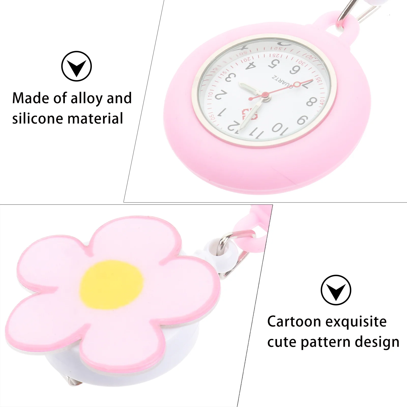 

Nurse Cartoon Pattern Luminous Pocket Watch For Nurses Clip-On Quartz Watch Portable Timepiece