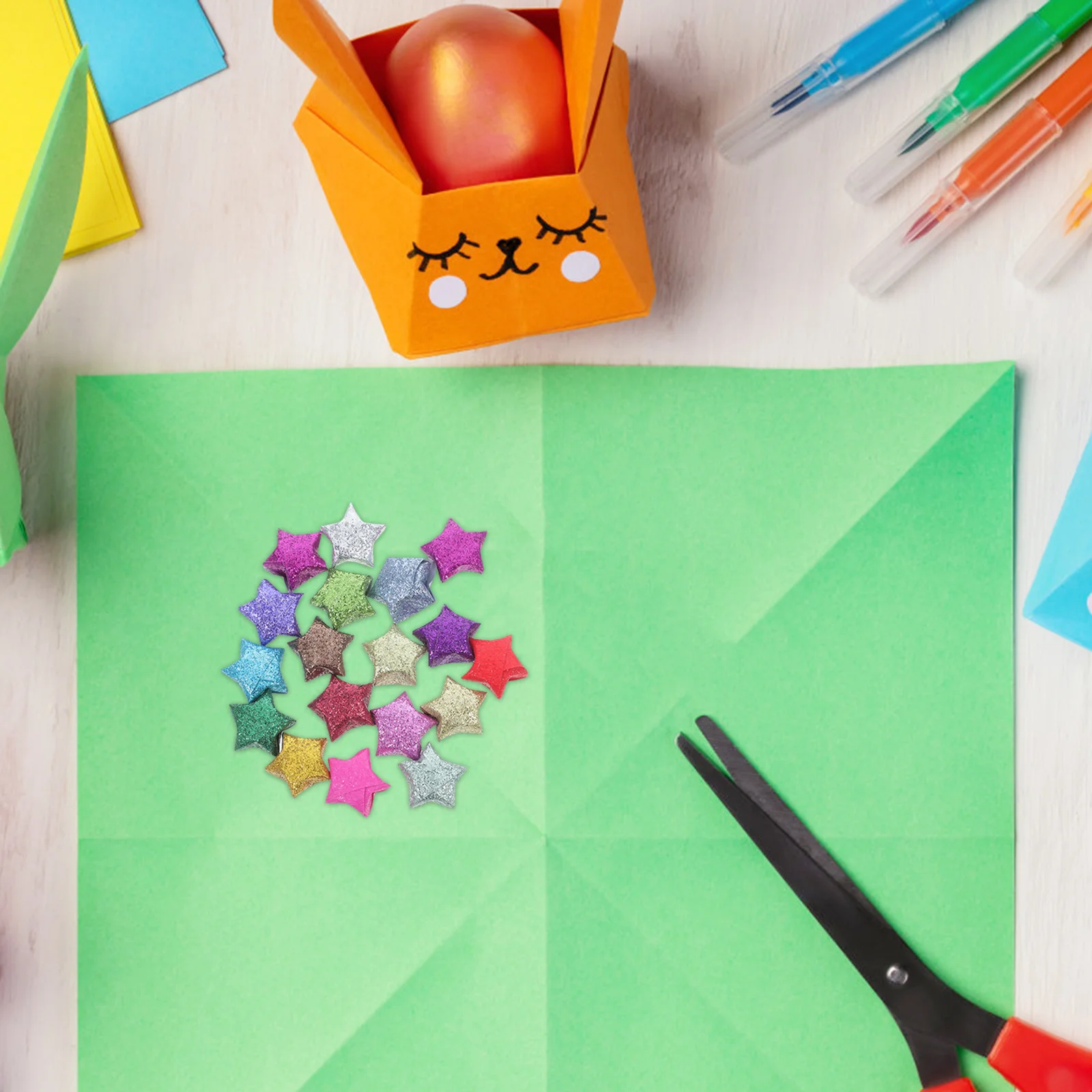 

Gogogmee 360pcs Glitter Origami Paper Strips for Kids Shiny Colorful Craft Handmade Star Decoration Art Supplies