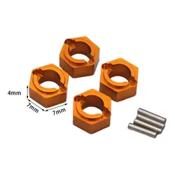 4Pcs Wheel Hex Adaptor Spare Parts Extension Hex Hub Adapter For FMS1/24 Fcx24 RC Crawler Car Aluminum Alloy Lightweight Parts