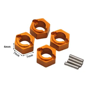휠 육각 어댑터 예비 부품 확장 육각 허브 어댑터 4 개, FMS1/24 Fcx24 RC 크롤러 자동차 알루미늄 합금 경량 부품 