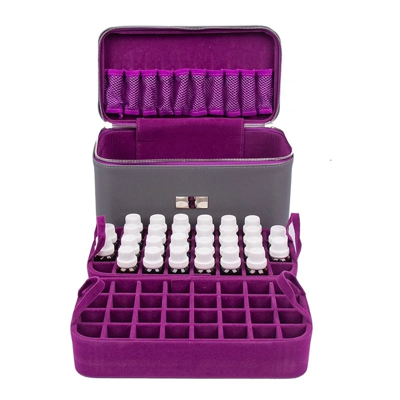 66 Slots Essential Oil Case for DoTERRA 15ml 10ml Essential Oil Roller Bottle Holder Perfume Oil Storage Box Travel Organizer