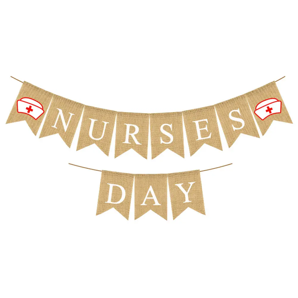 

Баннер для декора к Неделе медсестер, многоразовый льняной гирляндный флаг-вымпел для выпускного вечера, тематических мероприятий, фотозоны, красочный