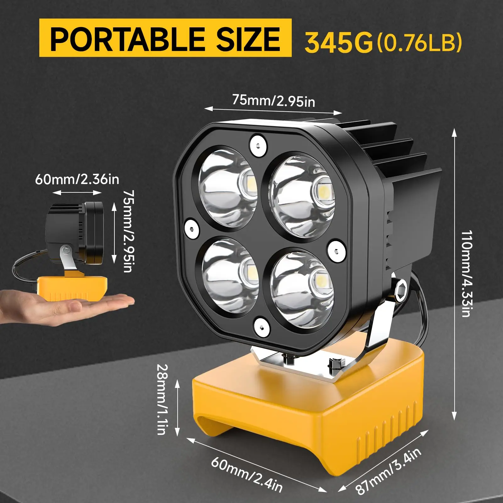 Camp Lighting 40W 6000LM Portable LED for 20V Battery Cordless Camping and Emergency Backup Bulb Work Light Rechargeable lamp