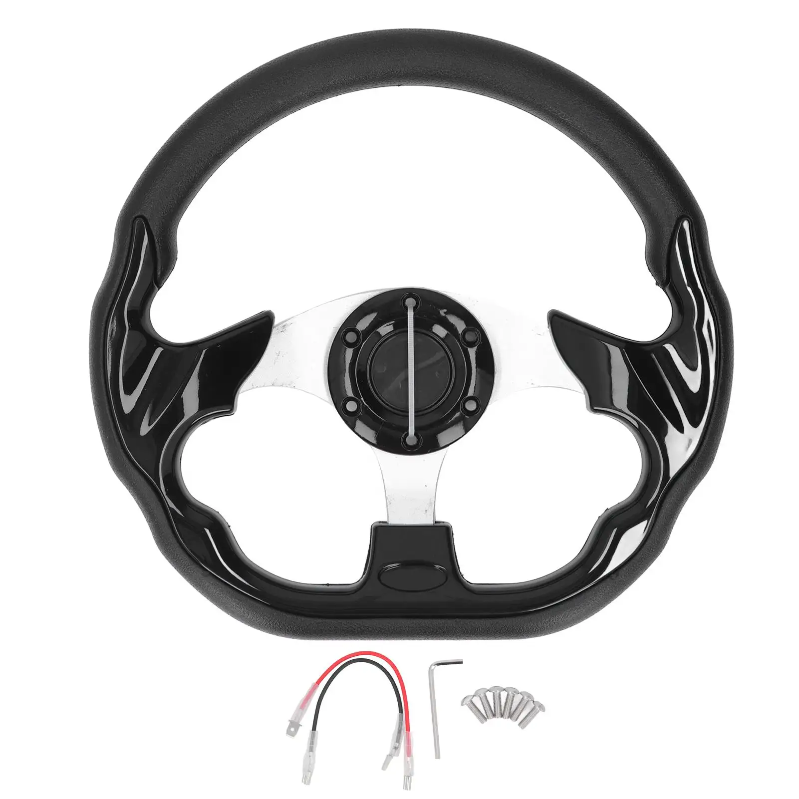 

Steering Wheel Replacement PU Leather 13in Enhance Control Style Steering Wheel Lasting Wear Resistant for vehicle