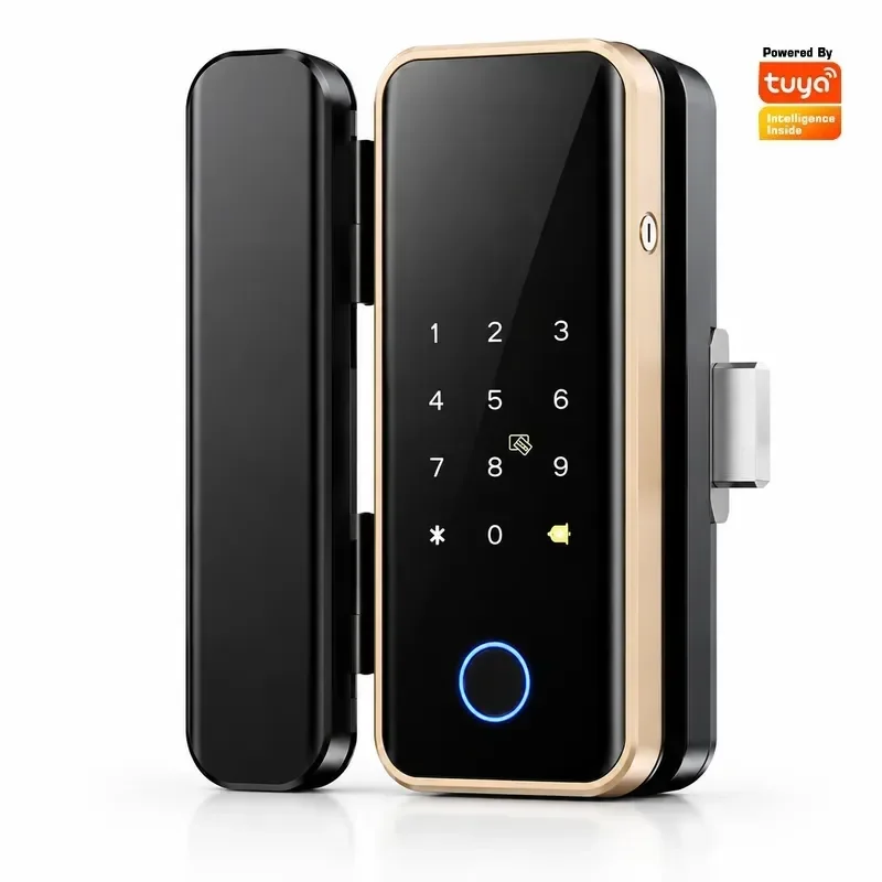 Tuya Password Smart Electric Lock Wifi Digital Double Sliding Glass Door Handle with Face Recognition