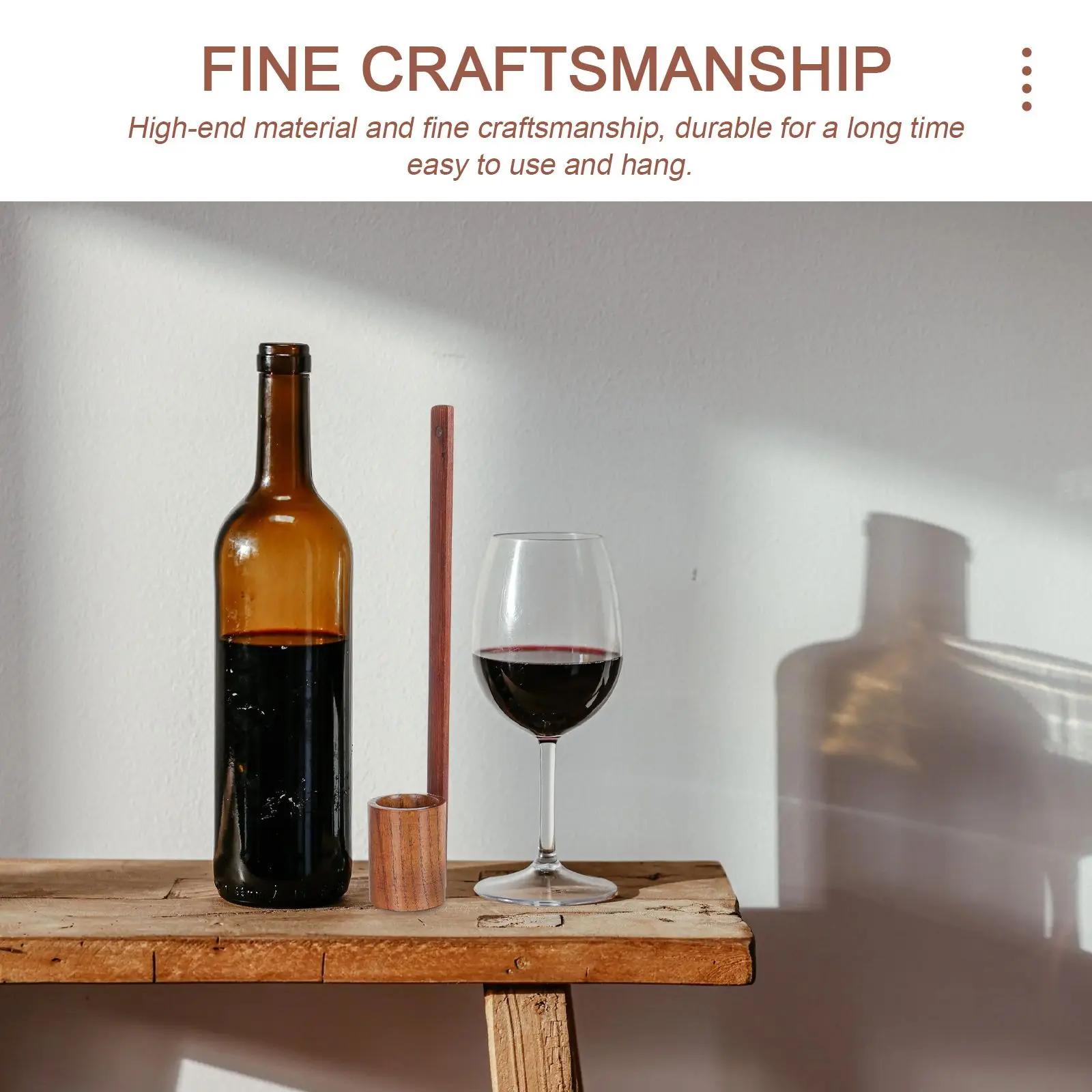 

Vintage Wooden Ladle Large Size Long Handle Ergonomic Design for Red Oil Soy Sauce Quantitative Use Tea Spoon