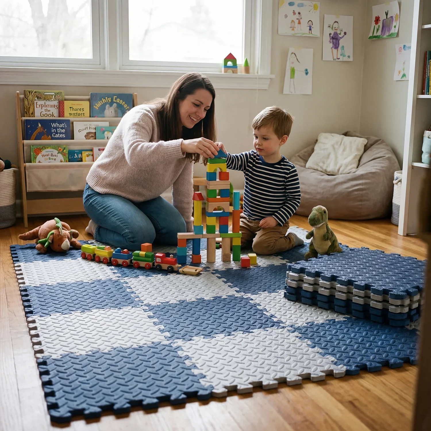 30Pcs 60x60cm Baby Play Mat for Baby Kids Foam Puzzle Floor Mat Safe Soft EVA Foam Mats for Floor Square Interlocking Play Mat