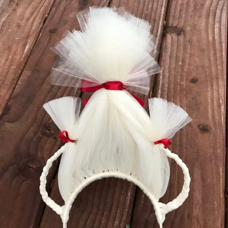 Xmas Wig Headband Exaggerated Hair Accessory Funny Party Headwear for Kids Performance Party Decor Dress Up Props Holiday Gifts - view 3