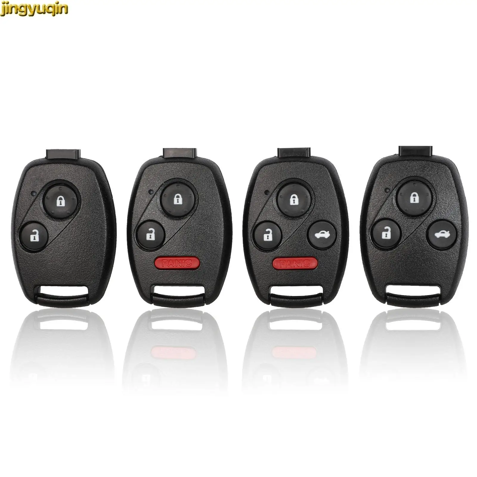 Jingyuqin New Remote Car Key Shell For HONDA Accord CRV Pilot Civic Entry Fob Case without Blade 2/3/4 Buttons Replacement