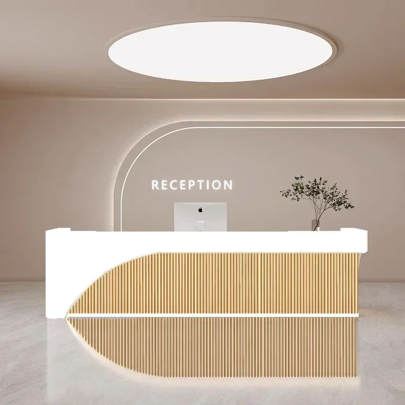 Escritorio de recepción de computadora móvil duradero, escritorio de cajero, escritorio de cajero moderno europeo, oficina móvil