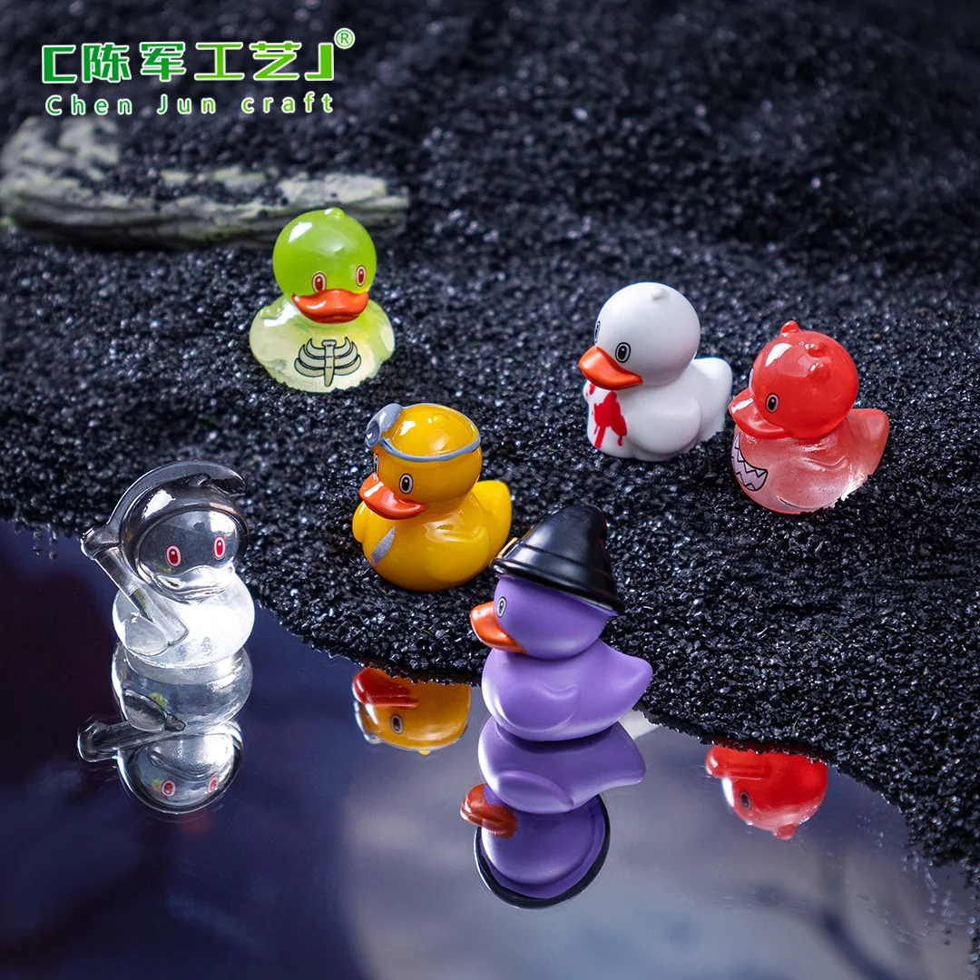 Halloween Mini Resin Duck Figurines 6 Styles Witch Pirate Skeleton Tiny Ducky Ornament Micro Landscape Desktop Decor Party Gift