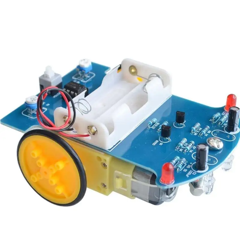New D2-1 Smart Line-Following Car Kit Black-and-White Line Recognition Robot Car Fun Electronics DIY Soldering Practice