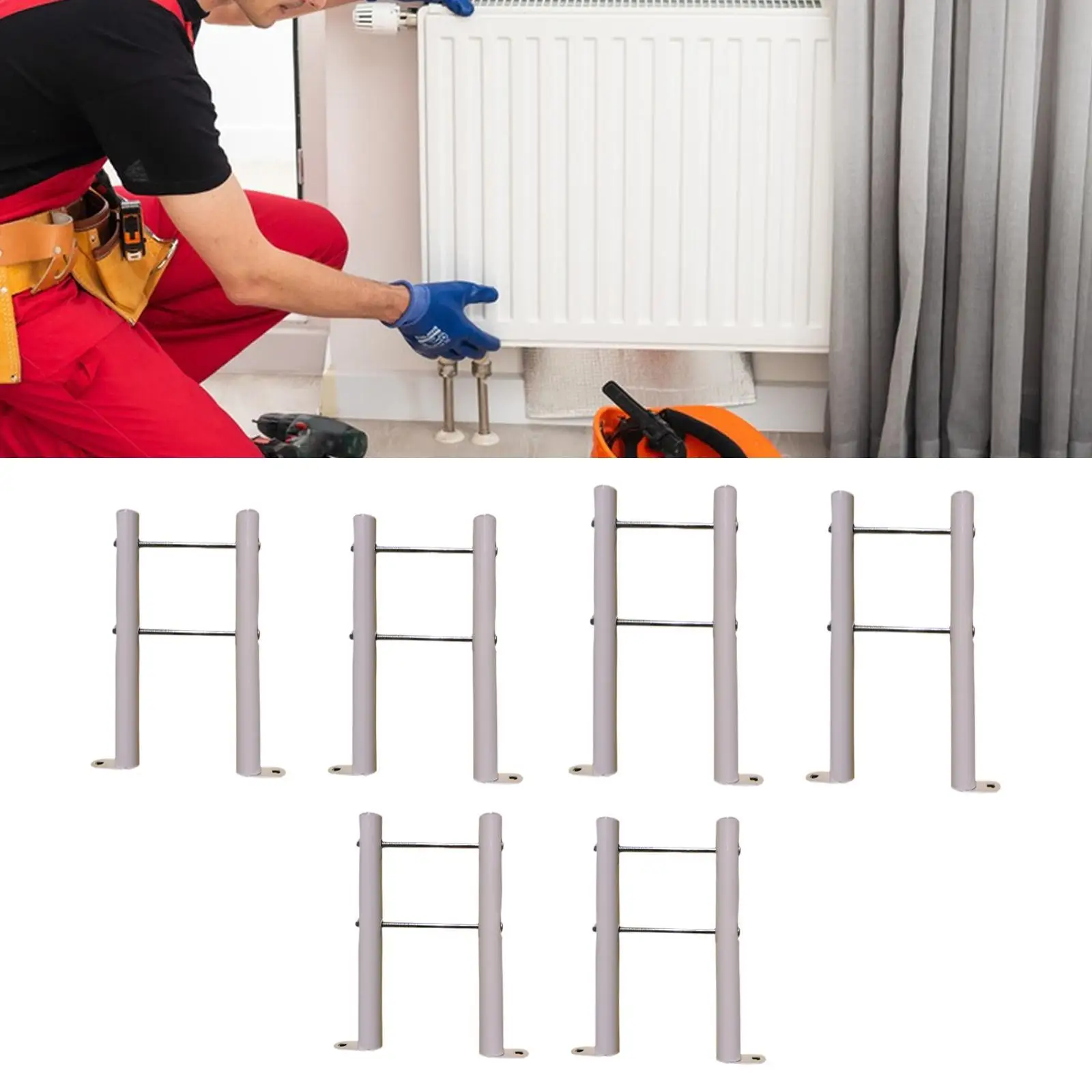 2 Pieces Floor Mount Radiator Legs Reliable Space Saving Stable Practical Multipurpose Portable Lightweight Aluminum Brackets