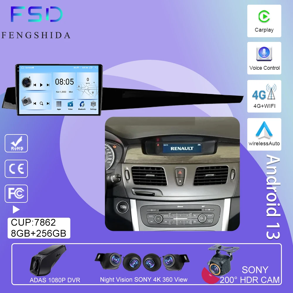 

Android 13 для Renault Latitude 1 2010 2012 2013 2014 2015 Автомобильный радиоприемник GPS Авторадио Мультимедийный плеер Навигация Стерео No 2Din