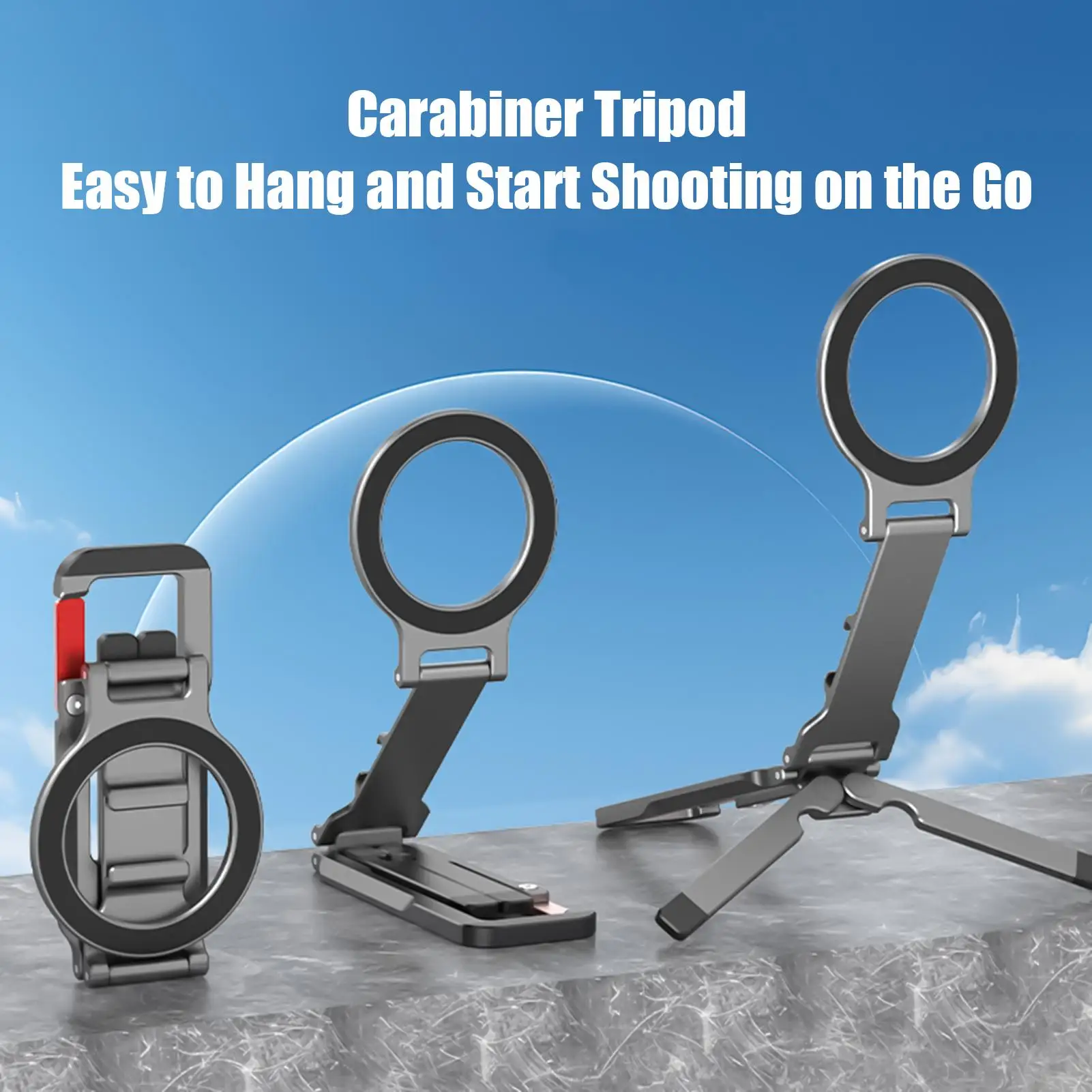 Magnetyczny statyw do telefonu, podróżny, składany uchwyt magnetyczny, podstawka do telefonu do selfie, nagrywania wideo, tworzenia zawartości, filmowania, na siłownię, w podróży.