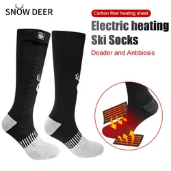SNOW DEER â wiederaufladbare elektrisch beheizte Socken fĂźr Damen und Herren, Snowboard-Strumpf, Radsocken, drei Einstellungen, Winter