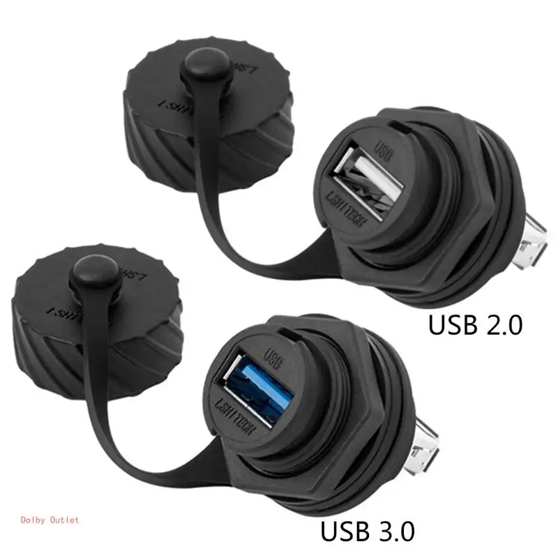 USB 2.0 Buchse Stecker Panel Mount Adapter direkt wasserdichter Stecker