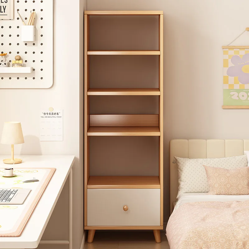 Bookshelf integrated wall storage cabinet with door,