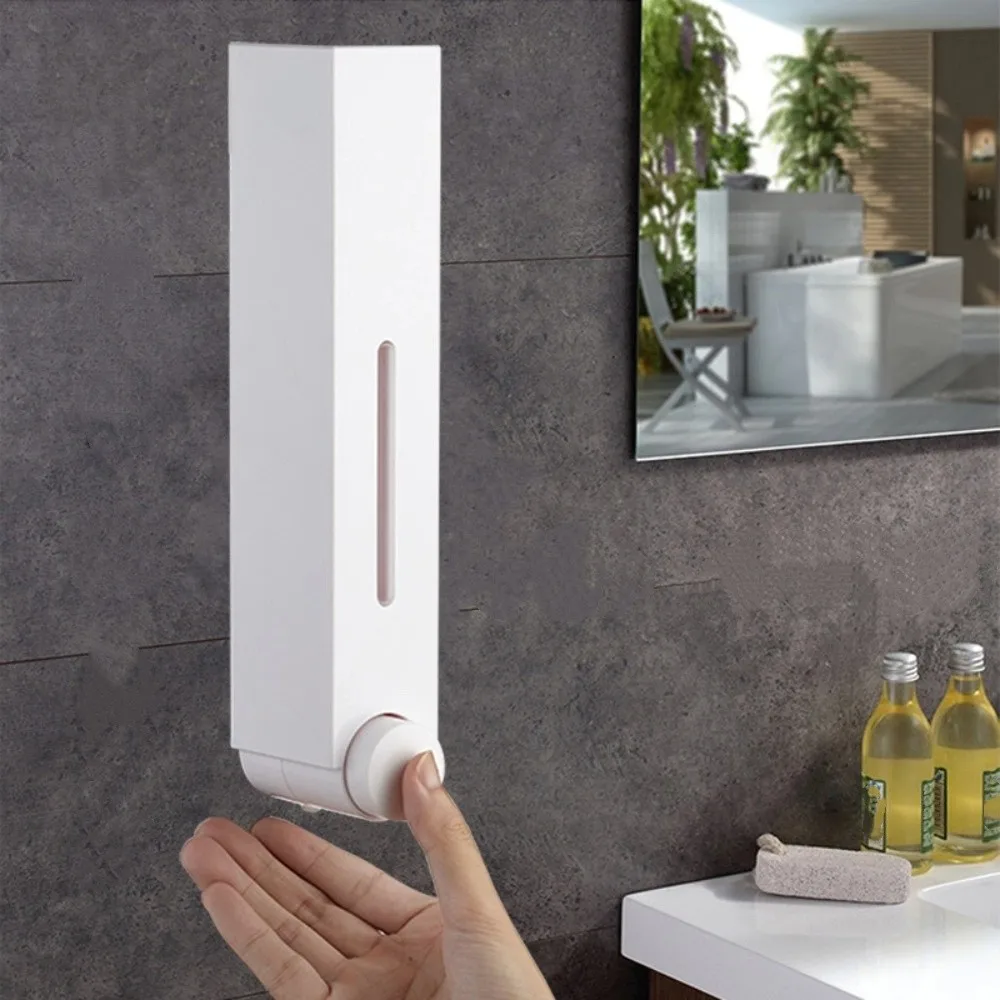 

Press Design Shower Liquid Dispenser Plastic Moisture-proof Wall Mount Dispenser Large Capacity Waterproof Liquid Soap Dispenser