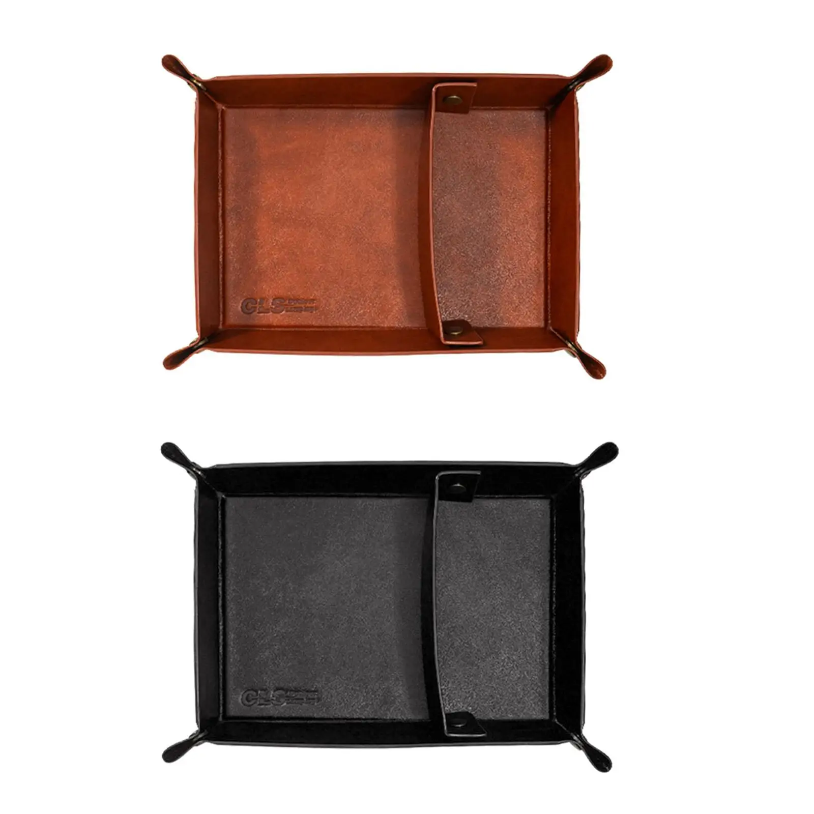 PU Leather Storage Tray Catchall Tray Vanity Tray Entryway Valet Tray for Wallet