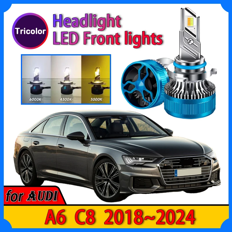 

LED Headlight for Audi A6 C8 2018-2024 Plug and Play Modified lamp Strong white light Three-color adjustment Auto Parts