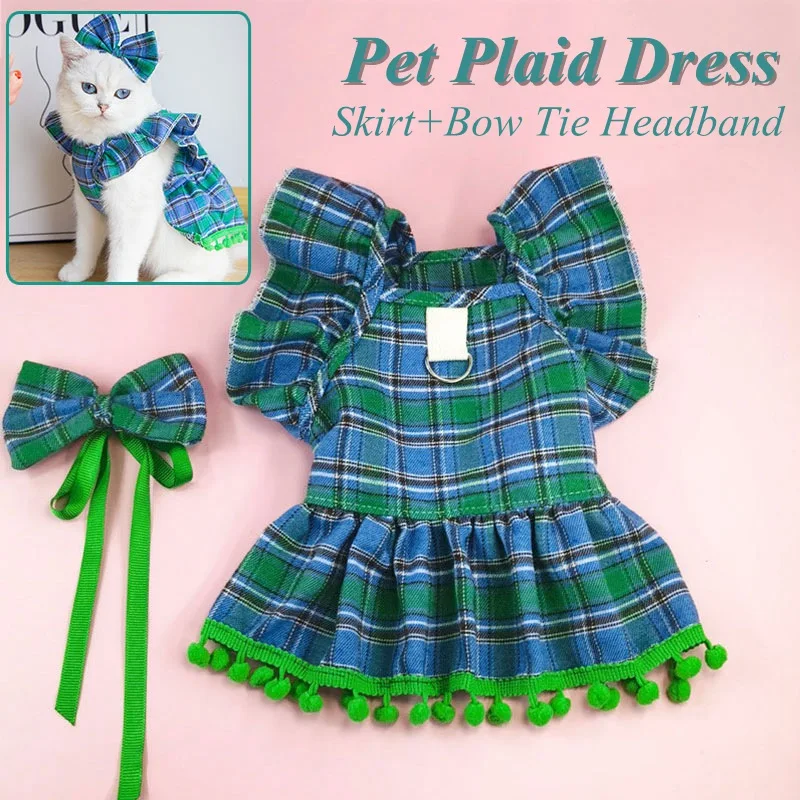 

Pet Cat Dress Clothes Dog Dress Christmas Dog Slip Dress Coat Dress Red Skirt Costume Pet Cat Warm Dress Bow Skirt Pet Costume