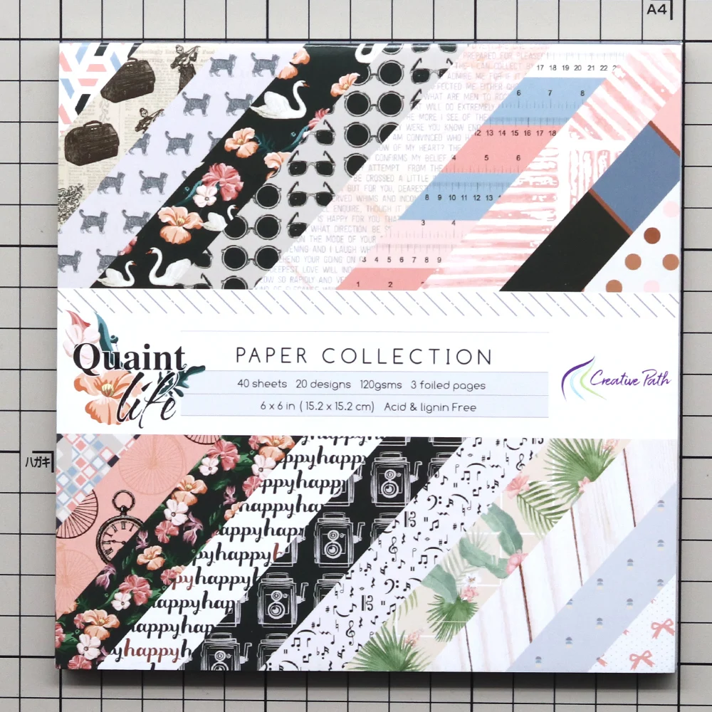 Creative Path Quaint Life 6 Inch Scrapbooking Paper Pad Vintage Pattern Scrapbook Decorative Paper For Journaling Card Making