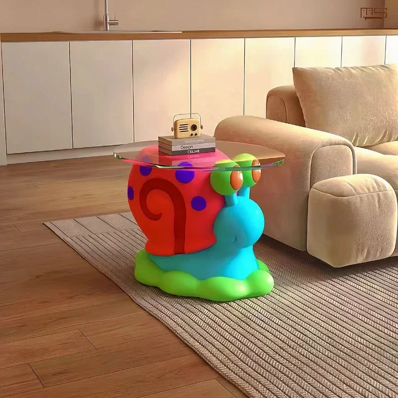 Cartoon Gary The Snail Movable Table, High-end Small Snail Coffee Table, Small Snail Shoe Changing Stool, Home Decoration