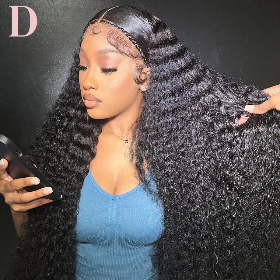 250 Density Curly 5x5 Wear To Go Precut Lace Glueless Human Hair Wigs 4x4 Deep Wave Lace Closure Wig Human Hair For Women