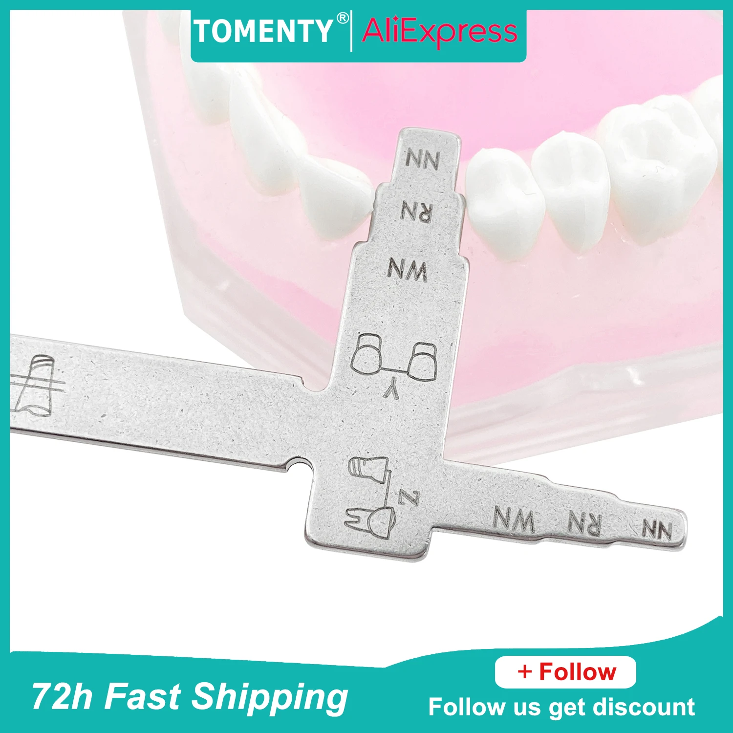 

TOMENTY Dental Implant Measuring Ruler Stainless Steel T Shape Measuring Gauge for Interdental Distance Implant Locating Cliper