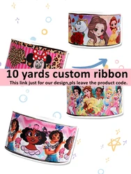 10yards Custom for Our Disney Cartoon Designs Printed Grosgrain Ribbon for DIY Hair Bows Craft Supplies Decoration Materials