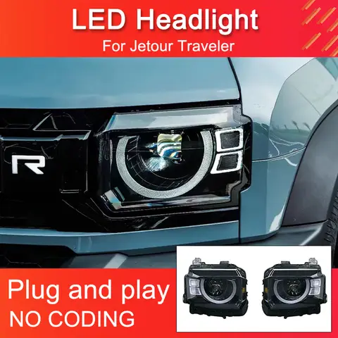 Jetour Traveler T2 용 헤드라이트 어셈블리, 코딩 없음, 플러그 앤 플레이, 고휘도 디펜더 유형, 1 쌍 라이트